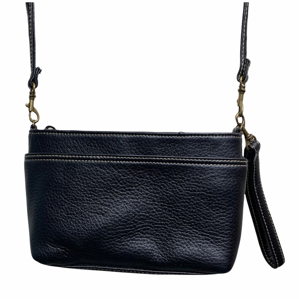 BUXTON Leather Organizer Convertible Black Wristlet Crossbody 5x9 New - Picture 3 of 11